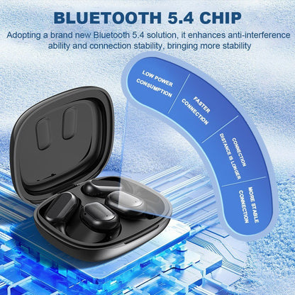 Wireless Bluetooth headset without ear digital display touch screen bone conduction noise cancelling gaming sports headset